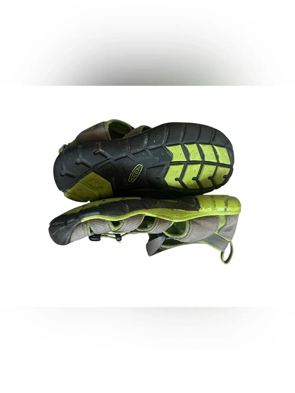 KEEN Clearwater CNX Sandals Lime Green Gray‎ Youth Size 3